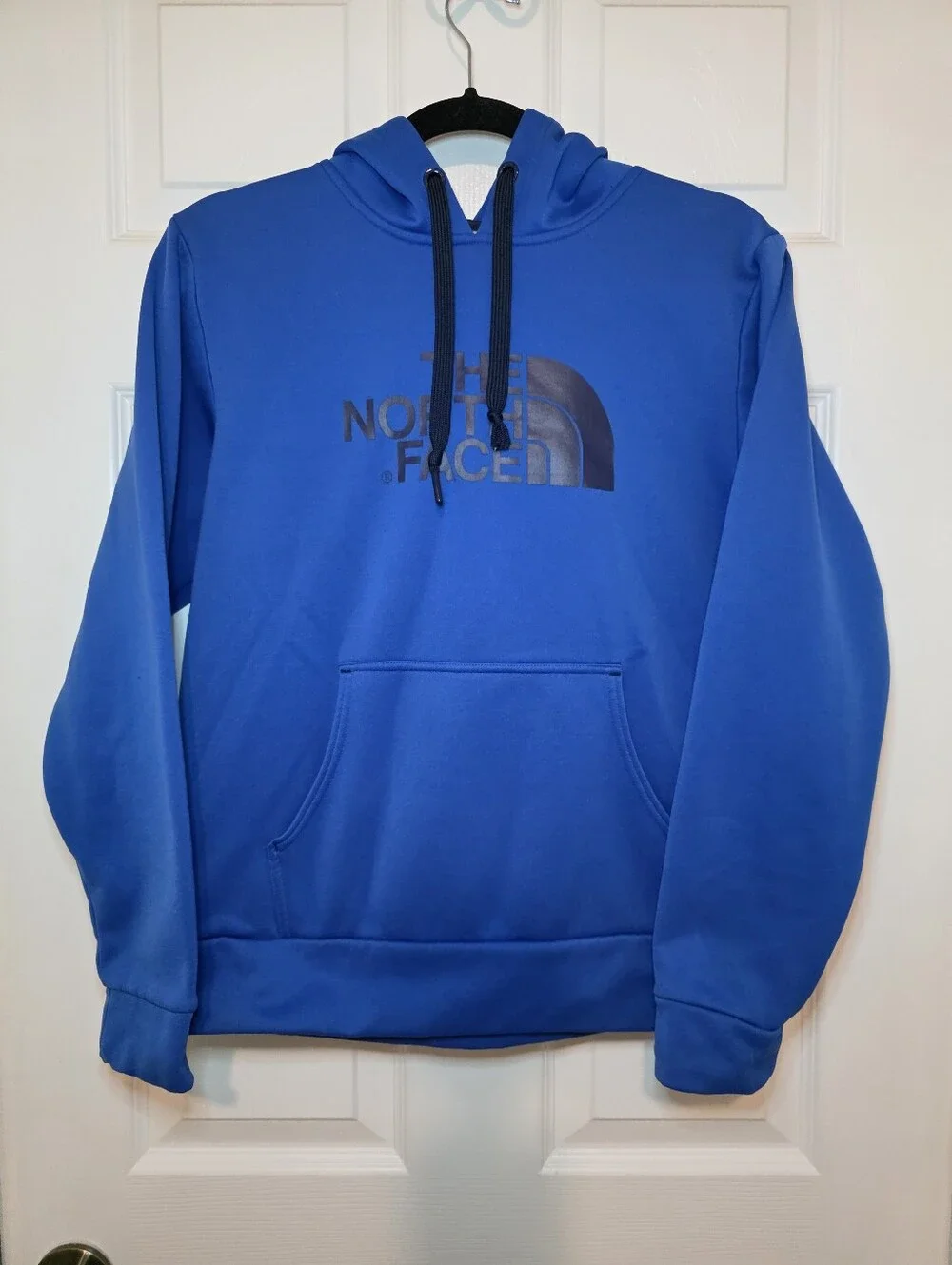 The North Face Men's Small Blue Hooded Pullover Graphic Sweatshirt